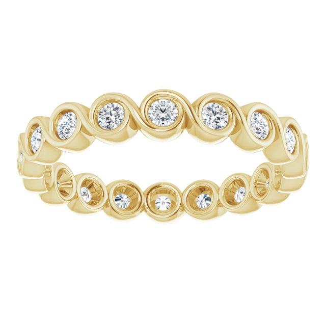 0.54 ct. Bezel Set Round Diamond Infinity Design Eternity Band-VIRABYANI