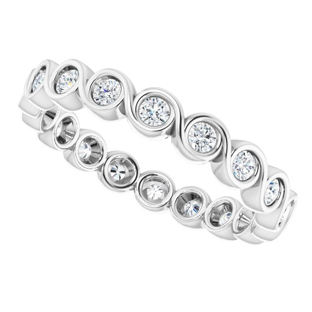0.54 ct. Bezel Set Round Diamond Infinity Design Eternity Band-VIRABYANI