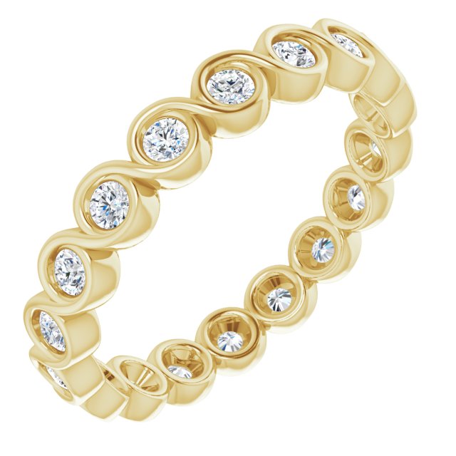 0.54 ct. Bezel Set Round Diamond Infinity Design Eternity Band-VIRABYANI