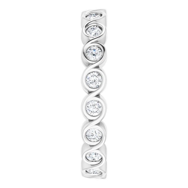 0.54 ct. Bezel Set Round Diamond Infinity Design Eternity Band-VIRABYANI