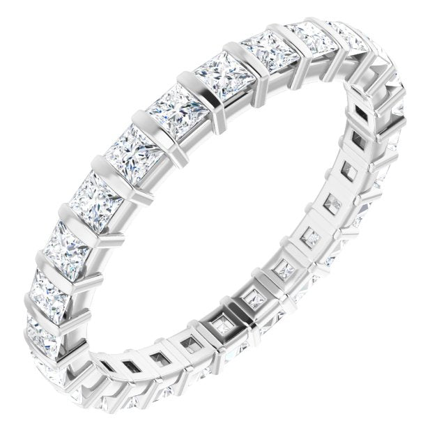 0.90 ct. Bar Set Princess Diamond Eternity Band-VIRABYANI