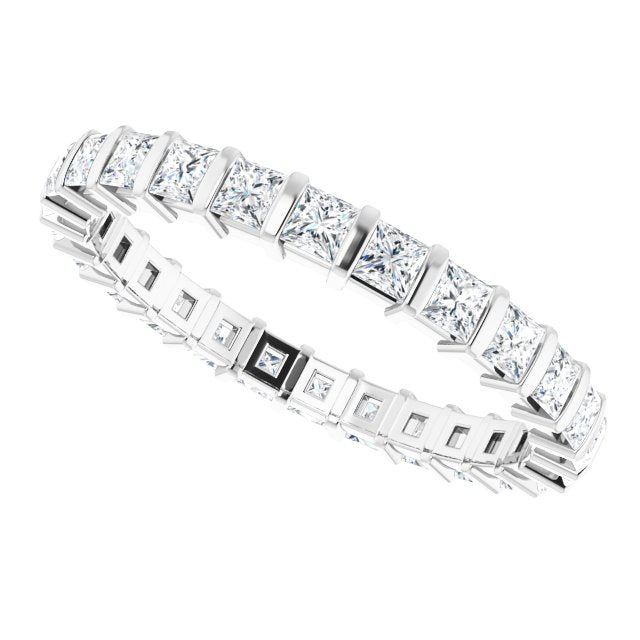 0.90 ct. Bar Set Princess Diamond Eternity Band-VIRABYANI