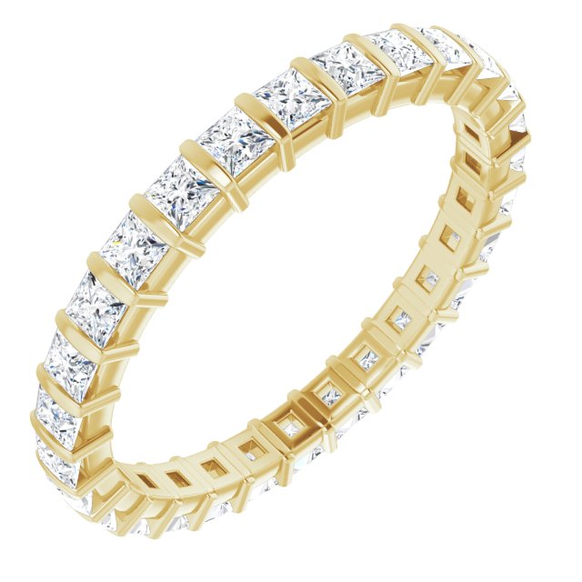 0.90 ct. Bar Set Princess Diamond Eternity Band-VIRABYANI