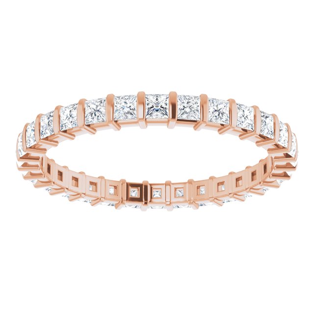 0.90 ct. Bar Set Princess Diamond Eternity Band-VIRABYANI