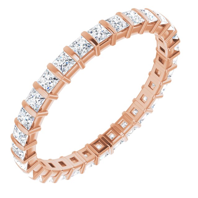 0.90 ct. Bar Set Princess Diamond Eternity Band-VIRABYANI