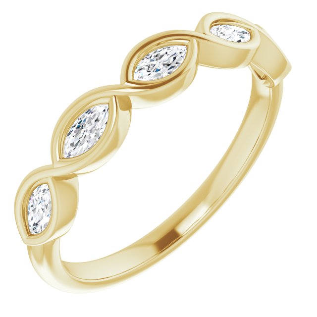 0.50 ct. Marquise Diamond, Infinity Style Bezel Set Wedding Band-in 14K/18K White, Yellow, Rose Gold and Platinum - Christmas Jewelry Gift -VIRABYANI