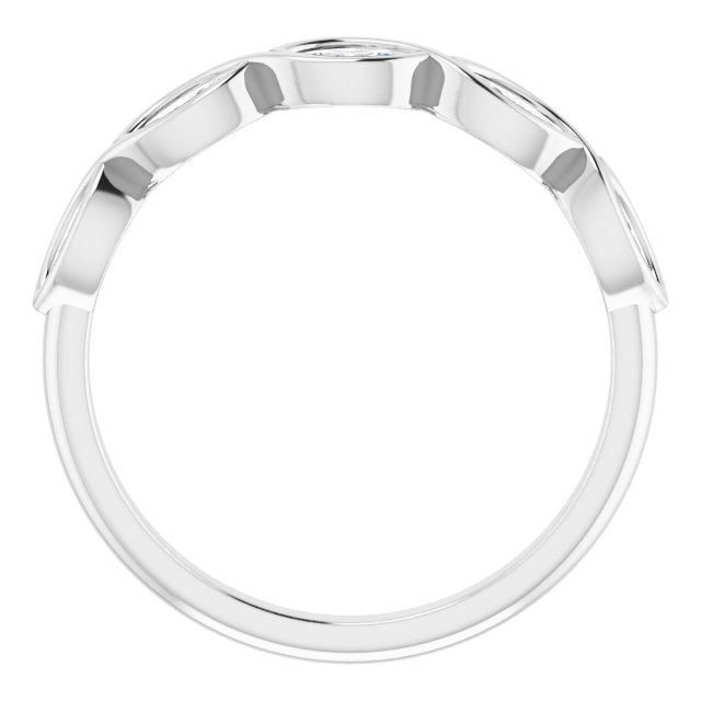 Marquise Diamond Bezel Set Infinity Style Wedding Band-VIRABYANI