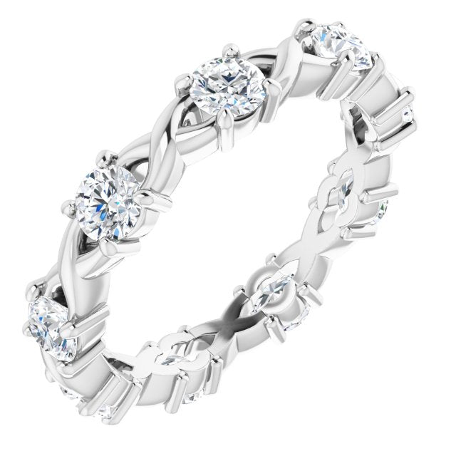 0.90 ct. Round Diamond Twist Design Eternity Band-VIRABYANI