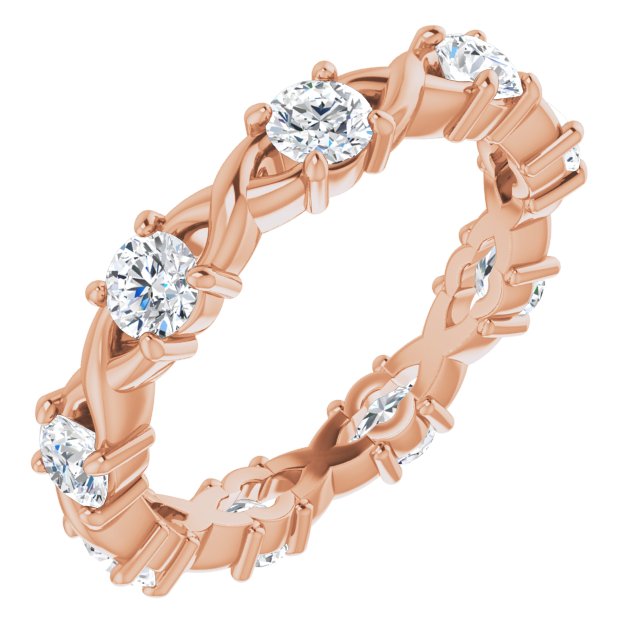 0.90 ct. Round Diamond Twist Design Eternity Band-VIRABYANI