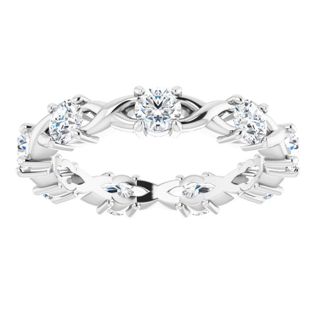 0.90 ct. Round Diamond Twist Design Eternity Band-VIRABYANI