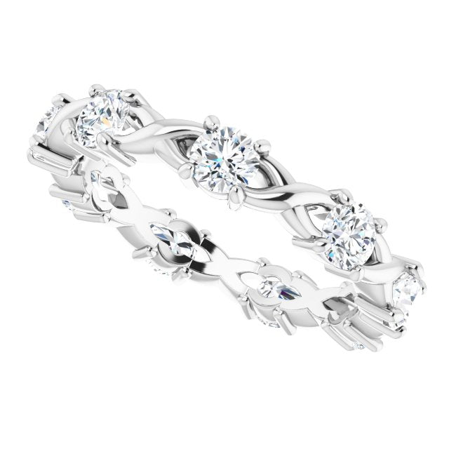 0.90 ct. Round Diamond Twist Design Eternity Band-VIRABYANI