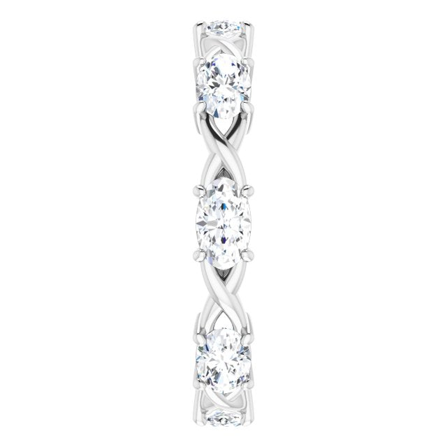 1.68 ct. Oval Diamond Eternity Band Infinity Style Band-VIRABYANI
