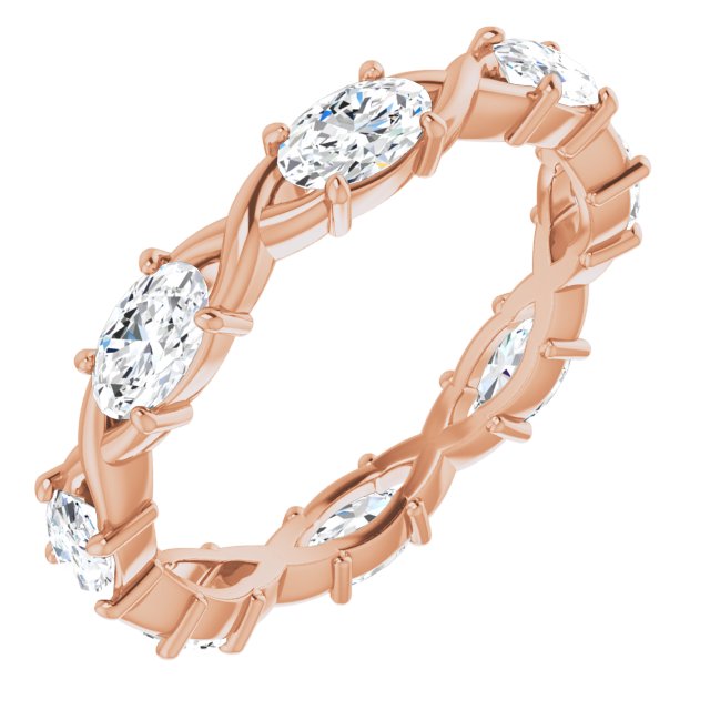1.68 ct. Oval Diamond Eternity Band Infinity Style Band-VIRABYANI