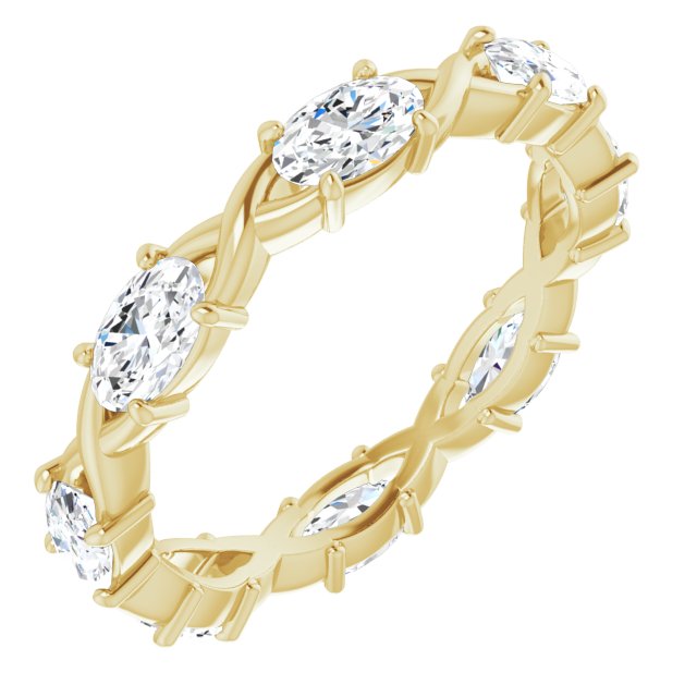 1.68 ct. Oval Diamond Eternity Band-in 14K/18K White, Yellow, Rose Gold and Platinum - Christmas Jewelry Gift -VIRABYANI