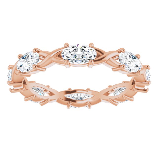 1.68 ct. Oval Diamond Eternity Band Infinity Style Band-VIRABYANI