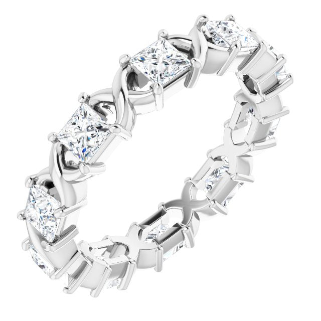 1.80 ct. Princess Diamond Eternity Band Infinity Style Ring-VIRABYANI