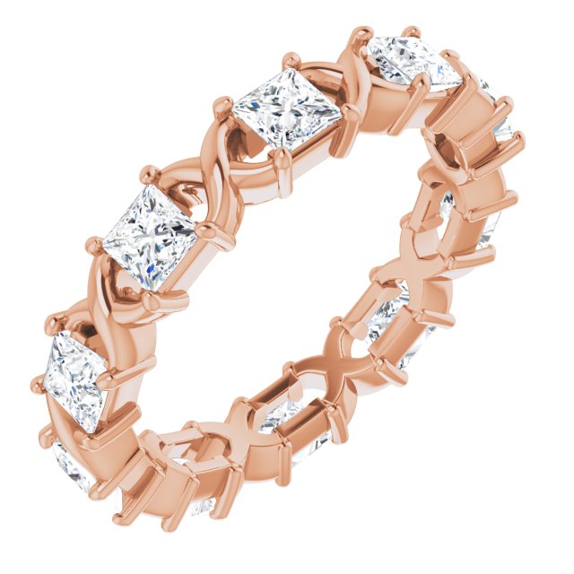 1.80 ct. Princess Diamond Eternity Band Infinity Style Ring-VIRABYANI