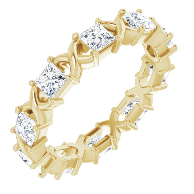 1.80 ct. Princess Diamond Eternity Band Infinity Style Ring-VIRABYANI