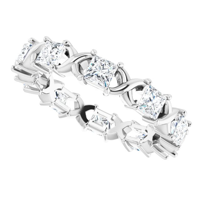 1.80 ct. Princess Diamond Eternity Band Infinity Style Ring-VIRABYANI