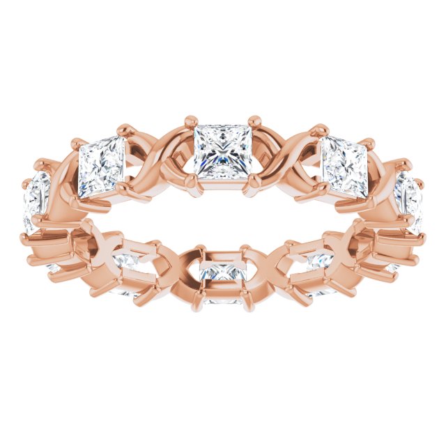 1.80 ct. Princess Diamond Eternity Band Infinity Style Ring-VIRABYANI