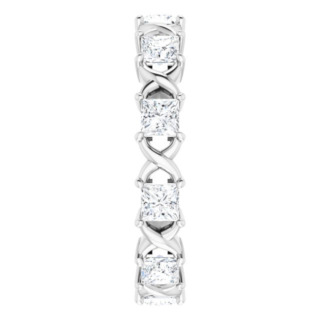 1.80 ct. Princess Diamond Eternity Band Infinity Style Ring-VIRABYANI