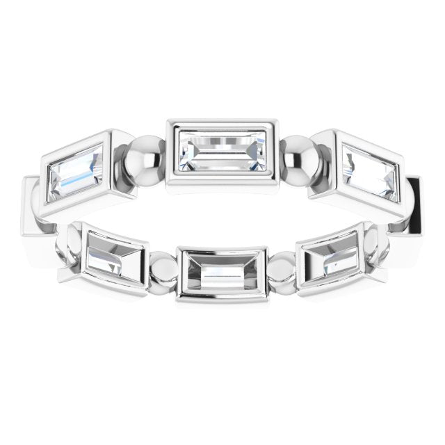 1.12 ct. Straight Baguette Diamond Eternity Band Stackable Diamond Ring-VIRABYANI