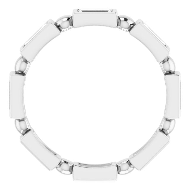 1.12 ct. Straight Baguette Diamond Eternity Band Stackable Diamond Ring-VIRABYANI