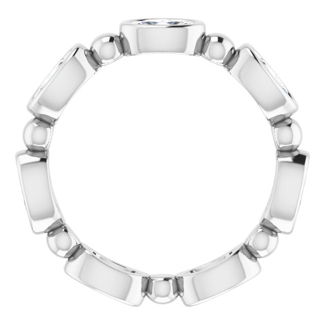 1.47 ct. Oval Diamond Eternity Band Bezel Set Diamond Ring-VIRABYANI