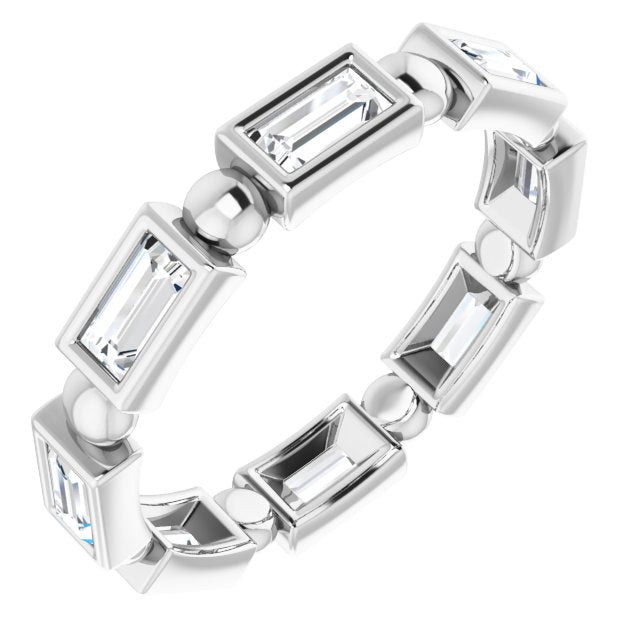 1.12 ct. Straight Baguette Diamond Eternity Band Stackable Diamond Ring-VIRABYANI