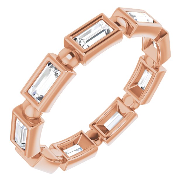 1.12 ct. Straight Baguette Diamond Eternity Band Stackable Diamond Ring-VIRABYANI