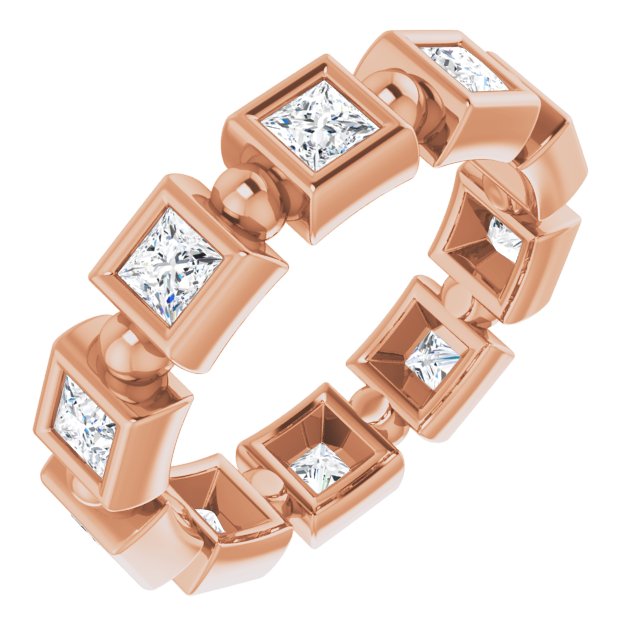 1.80 ct. Princess Diamond Eternity Band Bezel Set Diamond Ring-VIRABYANI