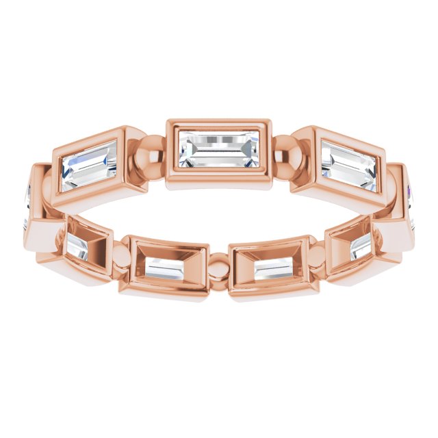 1.12 ct. Straight Baguette Diamond Eternity Band Stackable Diamond Ring-VIRABYANI