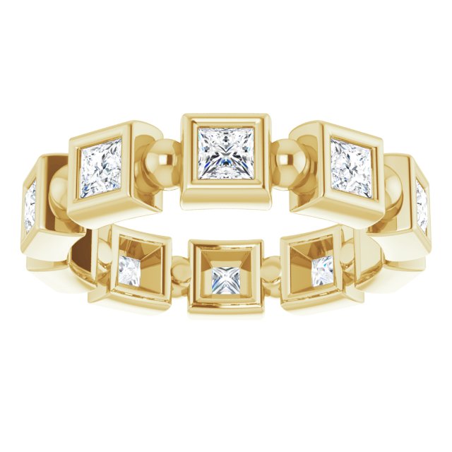 1.80 ct. Princess Diamond Eternity Band Bezel Set Diamond Ring-VIRABYANI