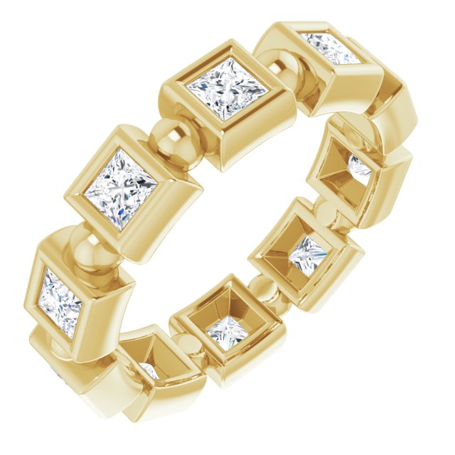 1.80 ct. Princess Diamond Eternity Band Bezel Set Diamond Ring-VIRABYANI