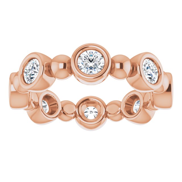 1.00 ct. Round Diamond Eternity Band Bezel Set Ring-VIRABYANI