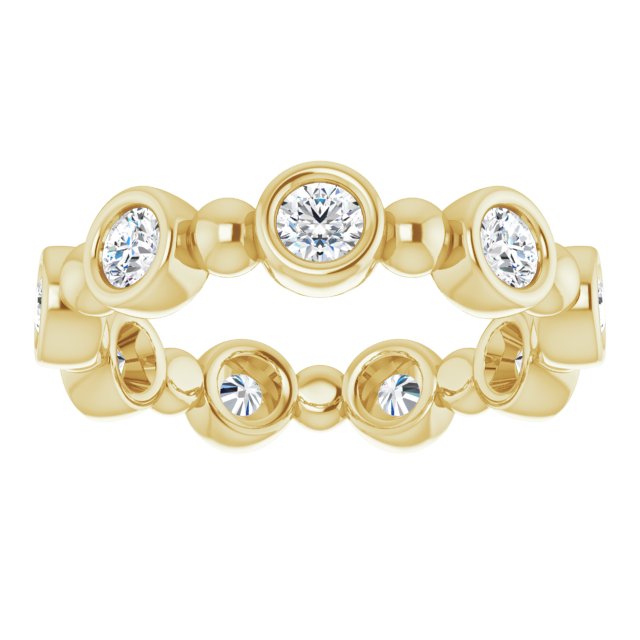 1.00 ct. Round Diamond Eternity Band Bezel Set Ring-VIRABYANI