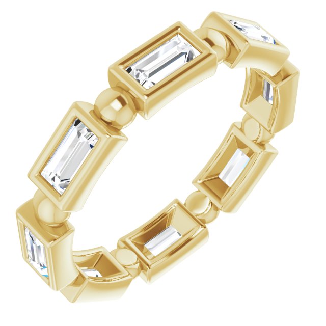 1.12 ct. Straight Baguette Diamond Eternity Band Stackable Diamond Ring-VIRABYANI