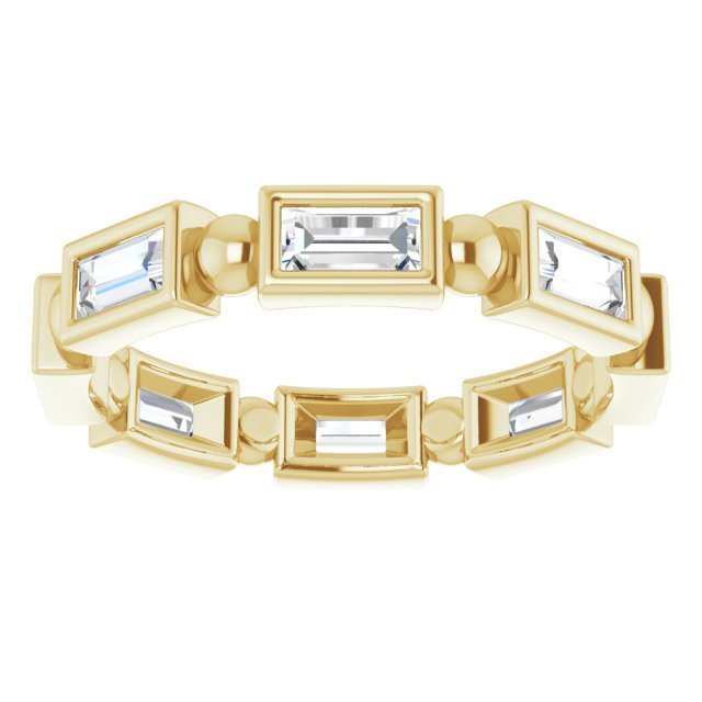 1.12 ct. Straight Baguette Diamond Eternity Band Stackable Diamond Ring-VIRABYANI