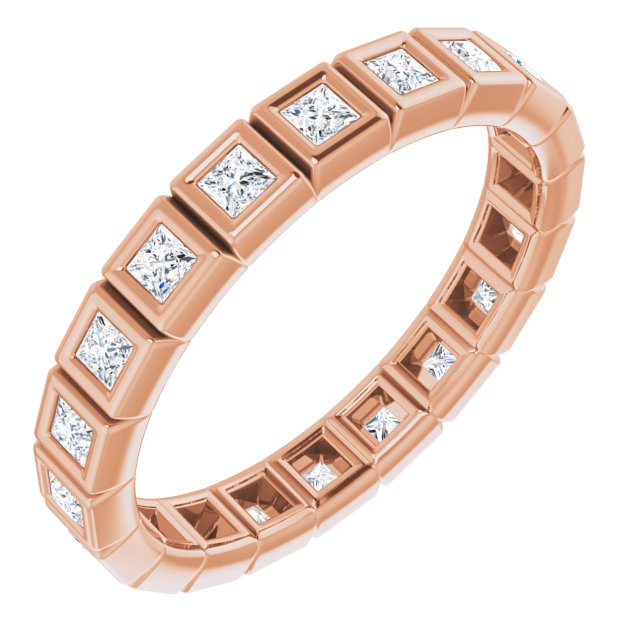 0.34 ct. Bezel Set Princess Diamond Eternity Band-VIRABYANI