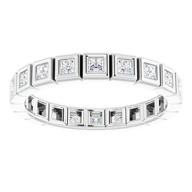 0.34 ct. Bezel Set Princess Diamond Eternity Band-VIRABYANI