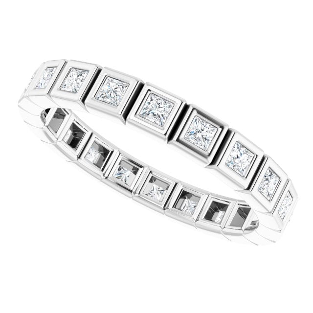 0.34 ct. Bezel Set Princess Diamond Eternity Band-VIRABYANI