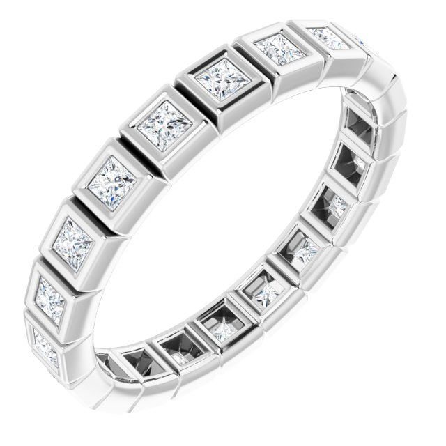 0.34 ct. Bezel Set Princess Diamond Eternity Band-VIRABYANI