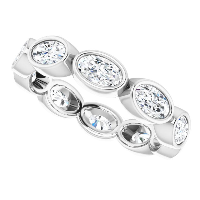 2.10 ct. Oval Diamond Eternity Band Stackable Ring-VIRABYANI