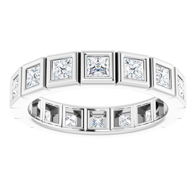 1.60 ct. Princess Cut Diamond Bezel Set Eternity Band-VIRABYANI