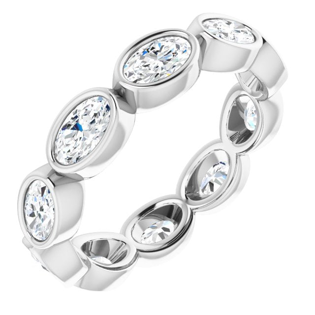 2.10 ct. Oval Diamond Eternity Band Stackable Ring-VIRABYANI