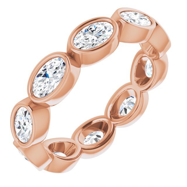 2.10 ct. Oval Diamond Eternity Band Stackable Ring-VIRABYANI