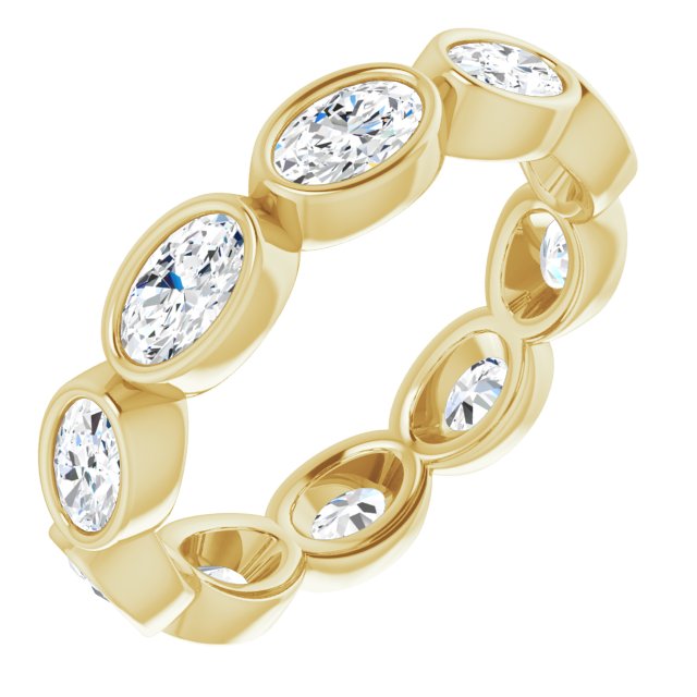 2.10 ct. Oval Diamond Eternity Band-in 14K/18K White, Yellow, Rose Gold and Platinum - Christmas Jewelry Gift -VIRABYANI