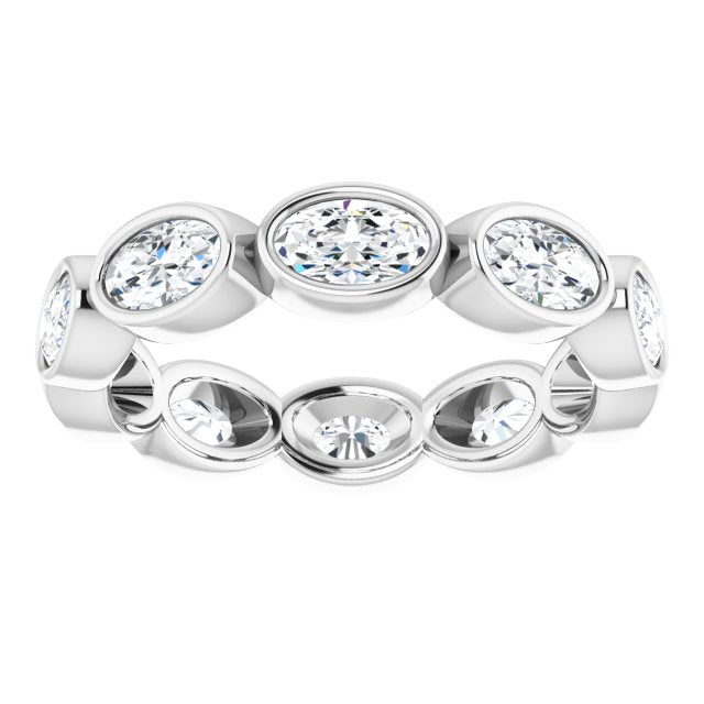 2.10 ct. Oval Diamond Eternity Band Stackable Ring-VIRABYANI