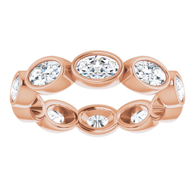 2.10 ct. Oval Diamond Eternity Band Stackable Ring-VIRABYANI