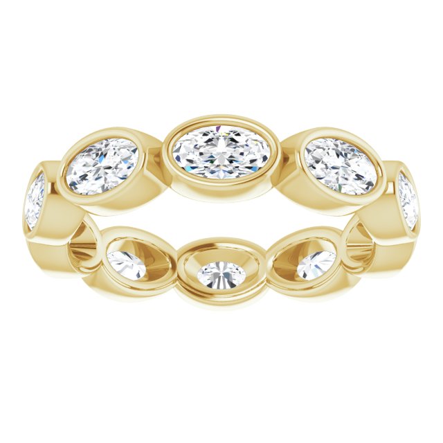 2.10 ct. Oval Diamond Eternity Band-in 14K/18K White, Yellow, Rose Gold and Platinum - Christmas Jewelry Gift -VIRABYANI